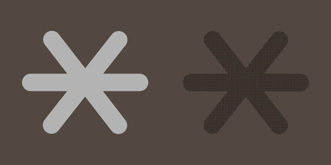 Obraz premium Asterisk symbol in different styles on gray background