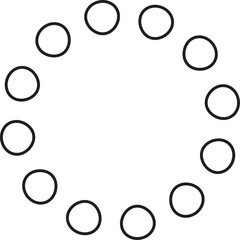 Geometric Dotted Circle Frame Graphic for Minimalist Modern Art and Abstract Decorative Design Concepts Isolated on White Background