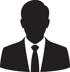 A silhouette of a man in a business suit and tie