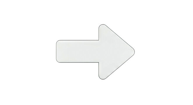Minimalist gray arrow pointing right on a white background