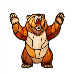 熊のステンドグラスチャーム