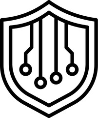 AI Shield icon. Vector line icon