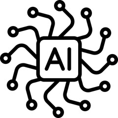 AI Singularity icon. Vector line icon