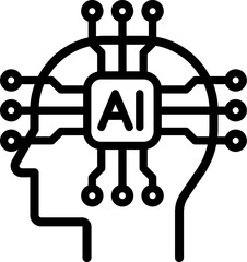 AI Singularity icon. Vector line icon
