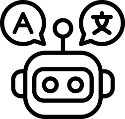 AI Translation icon. Vector line icon