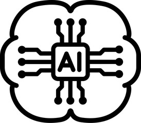 AI Singularity icon. Vector line icon