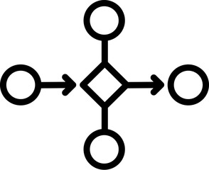 Algorithm Flow icon. Vector line icon