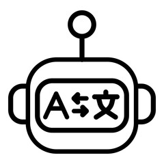 AI Translation icon. Vector line icon