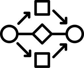 Algorithm Flow icon. Vector line icon