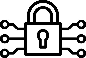 Encryption AI icon. Vector line icon