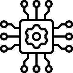 Inference Engine icon. Vector line icon