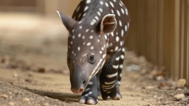 Babytapir l&auml;uft langsam