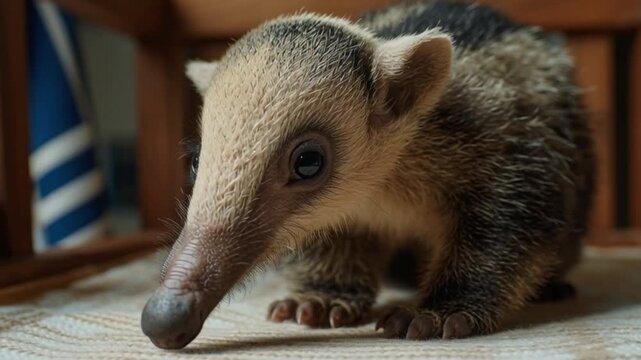 Babyameisenb&auml;r schnuppert