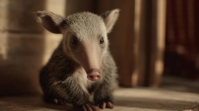 Babyameisenb&auml;r schnuppert