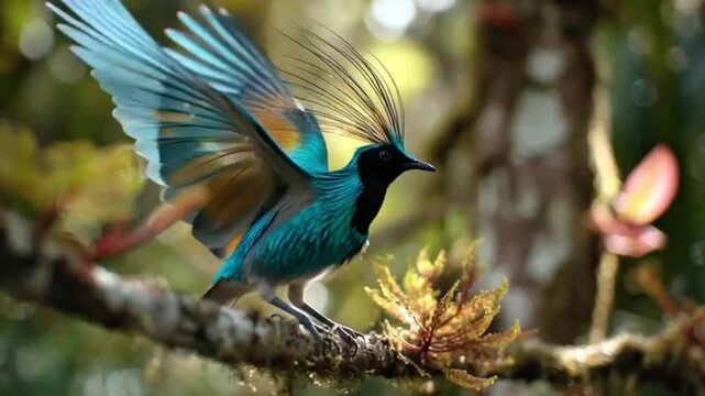 Bird of Paradise Displaying in Papua Rainforest Wildlife Footage
