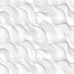 Abstract grayscale pattern of flowing, curved lines on a white background