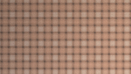 Classic brown and beige plaid fabric texture, timeless checkered pattern for rustic or traditional decor