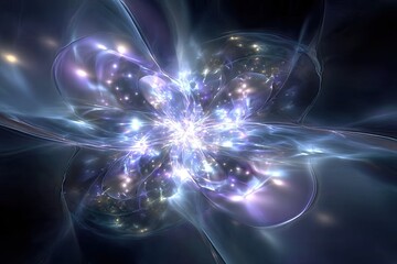 Abstract Glowing Crystal Flower Design