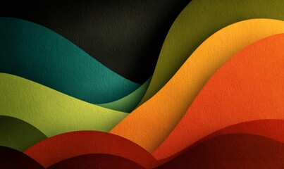 Obraz premium Waving textured paper cut shapes representing pan-african colors. Suitable for heritage, culture, and black history month designs