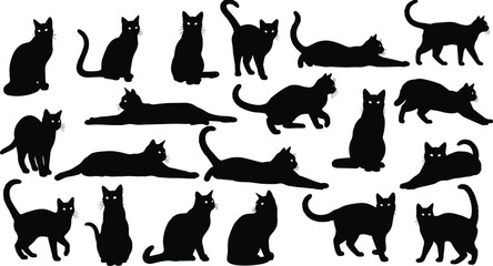 Large set of black animal silhouettes featuring elephant lion horse deer butterfly birds and farm livestock isolated on white background, © Mukta