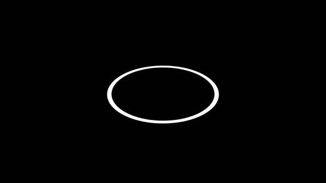 A stark white ring or circle is centered on a pure black background, creating a simple, abstract geometric composition with contrast and a sense of focus or isolation