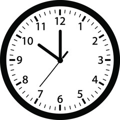 Classic Round Wall Clock Icon Isolated on White Background Representing Time Management Ten O'Clock Schedule Deadline Punctuality Professional Office Hours and Daily Routine Concepts