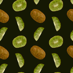 Colorful Watercolor Images Of Sliced Kiwis For Packaging And Branding