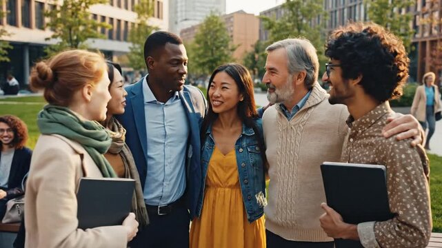 Social inclusion and belonging concept representing equity through acceptance and integration of cultural diversity with unity for a harmonious community, friendship, and global connection.