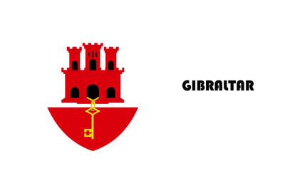 Obraz premium Gibraltar flag in shield shape with high quality