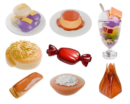 Cute 3D Filipino Snacks and Desserts Set