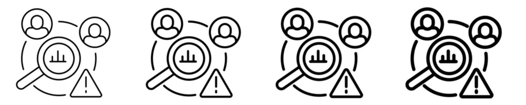 Competitive Risk Analysis  Icon Set Different Style Collection