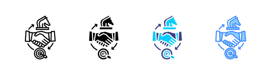 Obraz premium Alliance icon set multiple style collection