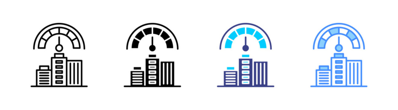 Kpi icon set multiple style collection