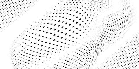 Abstract gradient halftone wave dotted textured pattern. Retro comic pop art backdrop with halftone dots design. Vintage backdrop for comic superhero text, speech bubble, message. Vector ilustration © Isma