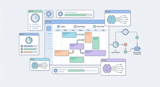 A detailed flowchart diagram displayed on a computer screen, featuring various colorful charts and graphs to illustrate a complex process or system.