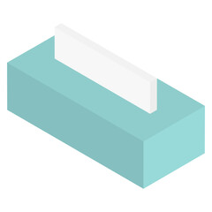 Naklejka premium アイソメトリックで描かれたブロック風のボックスティッシュのイラスト