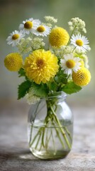 Vase of yellow and white flowers a beautiful arrangement of yellow and white flowers in a vase perfect for any occasion