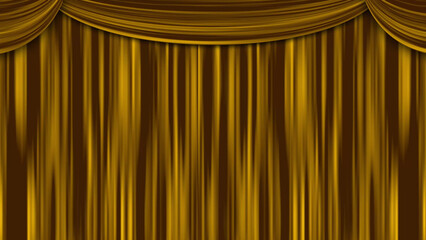金色のカーテンの背景イラスト
