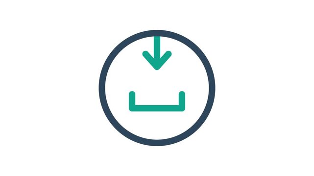 Download icon animation. Suitable for site web, app, UI, user interfaces, provide visual feedback and more. Alpha channel, transparent background