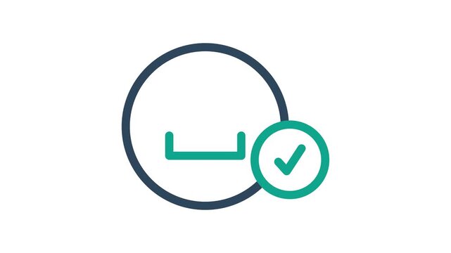 Upload success icon animation. Suitable for site web, app, UI, user interfaces, provide visual feedback and more. Alpha channel, transparent background
