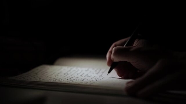 Journaling Thoughts in Notebook for Self-Reflection During Depression
