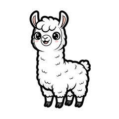 Obraz premium Adorable Cartoon Llama Illustration.