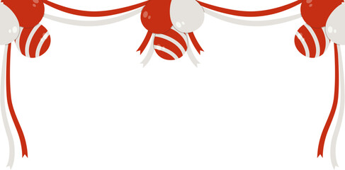 Celebrate HUT RI Decorations Red and White Garlands Themed Ornaments