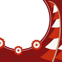 Decorative HUT RI twibbon red design with pennant flag