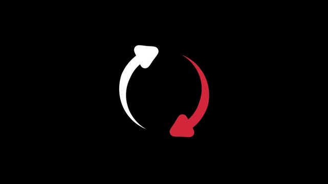 Loading circle animation on black transparent background with alpha channel, Element Animation for Web Interface or Application Interface and More, Searching, Updating, and Buffering Circle icon.