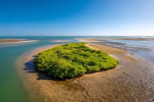 Coral Island Emerging During Extreme Low Tide Condition at E4 Location