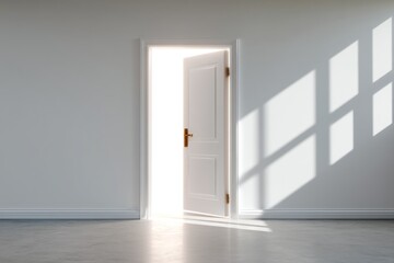 Fototapeta premium Bright Illuminated Doorway Leading to a Solid Wall in a Minimalist Space