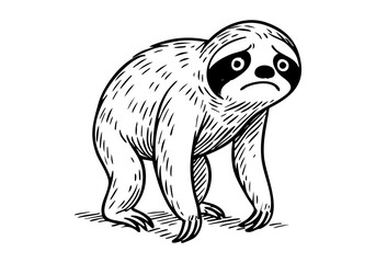 Obraz premium Sloth hand drawn simple sketch vector illustration