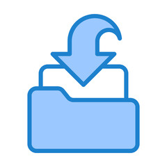 Data Import Icon - Blue Style