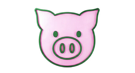 Obraz premium Pink Pig Face Icon